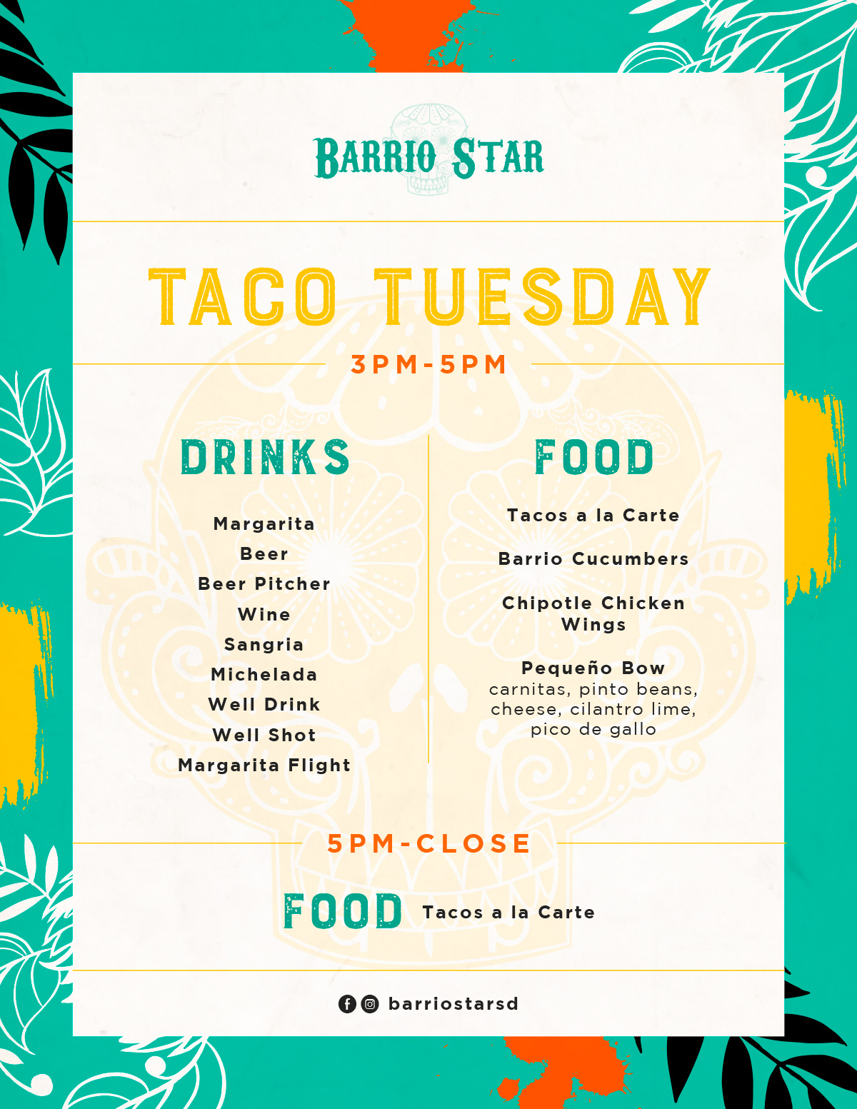 Taco Tuesday Menu